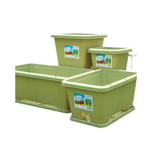 Grand pot de fleurs rectangulaire en plastique <span class=keywords><strong>Alice</strong></span> Family pour balcon, jardinière multifonctionnelle pour légumes, jardin et maison - Product Image 1