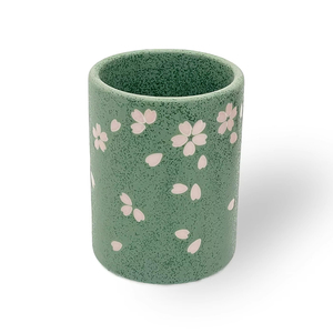 Ensemble de tasses à thé en céramique japonaise à parois épaisses de style floral traditionnel Yamaki Kiln, 5 couleurs, pour les occasions professionnelles - Product Image 1