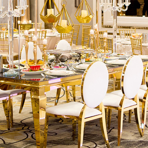 Luxury Design Wedding Used Aluminum Banquet <b>Chairs</b> Restaurant <b>White</b> Round Back Gold <b>Dining</b> <b>Chair</b> - Product Image 5