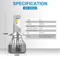 NAO-bombilla Led para faro delantero de coche, luz superbrillante GT6, 80W, H7, H4, H11, 9005, 9006, accesorios de iluminación automotriz Canbus