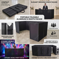 Cabina de DJ Profesional Plegable de 5 Paneles, Soporte Móvil para DJ con Bolsa de Transporte para Eventos de DJ
