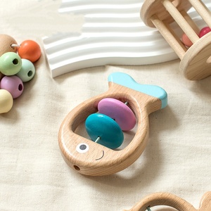 Wholesale Wooden Colorful Hand Shake Bell Five-Piece Baby Bed Rattles Music Early Education Soothing <b>Musical</b> <b>Instrument</b> Toy - Product Image 5