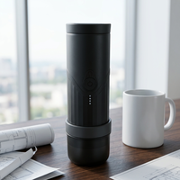 Cafetera Eléctrica Portátil, Cafetera Espresso Automática, Inalámbrica para Exteriores, USB, con Cesta para Cápsulas de 58 mm, para Hotel