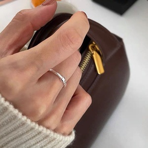 S925 Sterling Silver Minimalist Thin Band <b>Ring</b> For Women Geometric <b>Open</b> Design Everyday Wear - Product Image 2