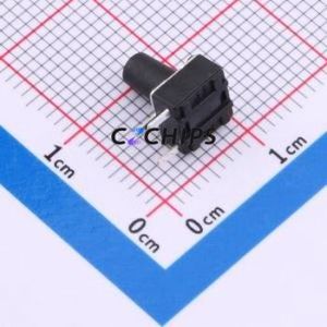 TS-1095C-A11B2-D2 Tactile Switch Bent Lead Through Hole-3P,6x6mm Single Pole Single Throw Round Button 1.8N Right Angle Insert - Product Image 2