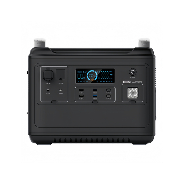 2000W Power Station Portable Solar Generator for Camping Home Emergency Battery Power Supply UPS Fast Recharging Flashlight