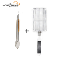 Paniers de cuisson gigognes pour l'extérieur avec poignée amovible – Accessoires de barbecue et de camping pour poisson, légumes, crevettes