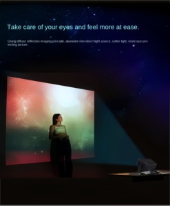 <span class=keywords><strong>Projecteur</strong></span> portable intelligent Android WiFi PTZ 720P 150 ANSI Lumens <span class=keywords><strong>pour</strong></span> cinéma maison et utilisation en chambre - Product Image 2