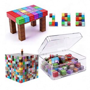 Interactive Industrial <b>Magnetic</b> Cube Building <b>Blocks</b> Construction Set with Sensory Stacking Kit for STEM Learning - Product Image 4