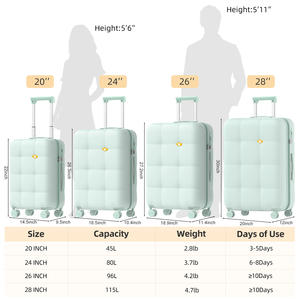 <span class=keywords><strong>Valises</strong></span> légères MGOB à roulettes en PC, ensemble <span class=keywords><strong>de</strong></span> bagages en PC <span class=keywords><strong>de</strong></span> 12/14/20/24/26/28 pouces, valise <span class=keywords><strong>de</strong></span> voyage en aluminium, personnalisable OEM - Product Image 3