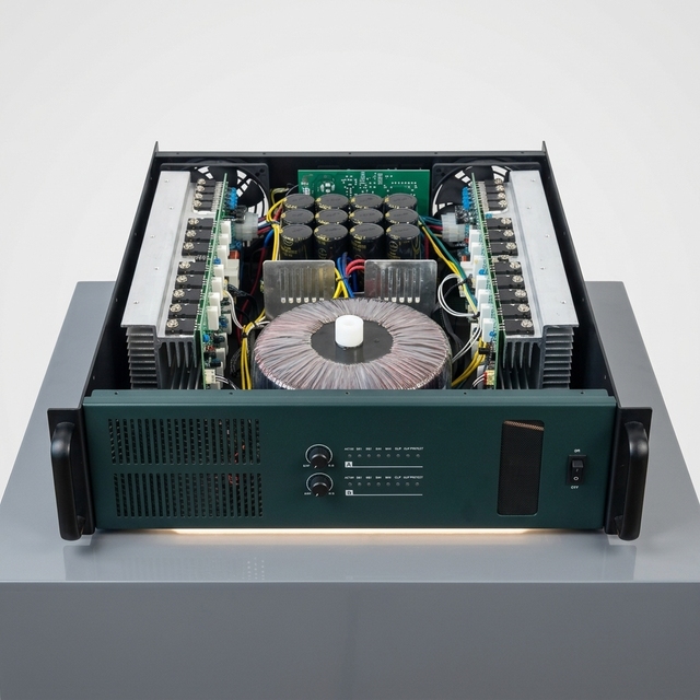 3U Class H Amplifier 2-Channel High Power Amplifier 1100W Per Channel Stereo Amplifier for Professional Subwoofer Speaker Stage