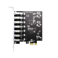 Original haute vitesse 7 ports PCI-E vers USB 3.2 Gen 1 carte complémentaire interne USB3 Hub Converter pour PC de bureau Stock disponible