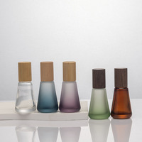 YUNMU Nuevo Modelo de Botellas de Perfume Desodorante Portátiles de Vidrio Cónico Esmerilado Ámbar de Pequeña Capacidad con Tapa de Rodillo