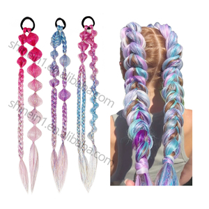 Alibaba 24 pollici treccia <span class=keywords><strong>di</strong></span> capelli colorati intrecciati colorati fatti a mano treccia bolla <span class=keywords><strong>coda</strong></span> <span class=keywords><strong>di</strong></span> <span class=keywords><strong>cavallo</strong></span> <span class=keywords><strong>di</strong></span> estensione <span class=keywords><strong>con</strong></span> cravatta per capelli per il Festival Rave - Product Image 6