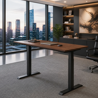 Scrivania Elettrica Regolabile in Altezza con Doppio Motore Nascosto, Tavolo Ergonomico per Ufficio e Casa, Scrivania Sit-Stand