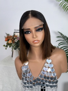 วิกผมบ๊อบแบบปิดหน้าผาก SDD 5*5  ผมแท้ 100%  สีผสม  ไม่ต้องใช้กาว  แบบตรง - Product Image 5