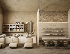 Estación de trabajo de estilo simple de muebles de barbería profesional moderna personalizada con iluminación LED para vitrinas de salón - Product Image 3