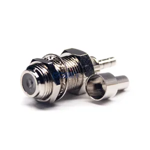 Conector tipo F tipo fêmea tipo solda para RG59 RG6 cabo coaxial 75ohm