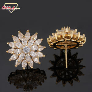 Pendientes de tuerca personalizados de plata de ley 925 chapados en oro clásico con moissanita de corte pera para mujer, unisex, regalo, certificados por terceros - Product Image 6