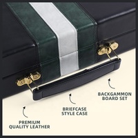 Coffret de Backgammon Classique Préféré des Acheteurs, Cousu Main, en Similicuir Bicolore, pour Adultes, Fabriqué par un Fabricant de Confiance