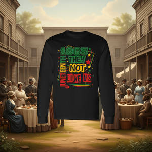 Junenth 1865 They Not Like Us Camiseta de manga larga negra con diseño vintage - Product Image 3