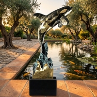 Statue de poisson Koi en bronze moulé à la cire perdue sur mesure - Sculpture aquatique sur mesure pour hôtels de luxe, jardins et galeries, sculpture en bronze