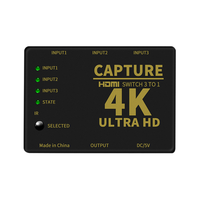 Doojiey 4K 60FPS 3-en-1 USB 3.0 HDTV Video Capture Device with Free Drive Mic Game Record & Live Streaming for Streaming Gaming