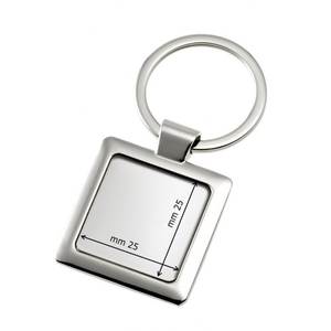 Llavero Cuadrado de Acero Inoxidable de 25x25mm, Anillo Metálico Hueco para Llaves - Product Image 3