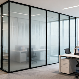 Panneaux muraux en verre transparent givré imperméables pour bureaux, balcons, cuisines, supermarchés et ateliers - Design d'intérieur moderne - Product Image 1