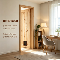 Soft Pastoral Solid Fir Solid Wood Interior Door Stable Timber Door for Rural Residence Decoration