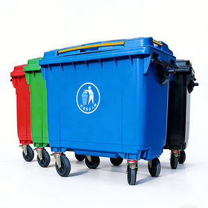 <span class=keywords><strong>Poubelle</strong></span> à roulettes en plastique industrielle O-Cleaning 660L <span class=keywords><strong>avec</strong></span> couvercle, bac <span class=keywords><strong>de</strong></span> recyclage robuste, <span class=keywords><strong>chariot</strong></span> à déchets mobile - Product Image 1