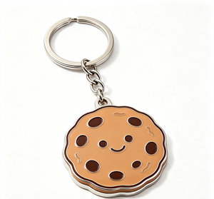 Custom Enamel Cookie Metal Keychain Zinc Alloy Irregular Pin Key <b>Ring</b> for Gift and Promotion - Product Image 1