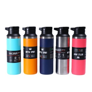 Bouteille d'eau sport isotherme à double paroi en acier inoxydable avec couvercle - Product Image 2