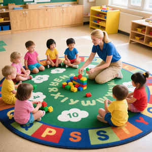 <span class=keywords><strong>Tappeto</strong></span> da <span class=keywords><strong>gioco</strong></span> interattivo educativo viola per <span class=keywords><strong>bambini</strong></span> tappeti rotondi personalizzati con logo Designer tappeti rotondi - Product Image 2