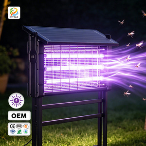 Lampe solaire anti-moustiques Pittar, 58x35x98cm, piège à insectes électrique étanche pour l'extérieur, pour jardin, cour, camping - Product Image 1