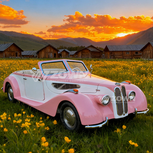 รถชมวิวไฟฟ้าหลังคาเปิดสีชมพูสไตล์เรโทร เบาะนั่งสีขาวหรูหรา สำหรับบริการรับส่งแขกที่อัลไพน์รีสอร์ท เหมาะสำหรับการเดินทางพักผ่อน - Product Image 4