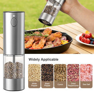 Electric Pepper Grinder One-Touch Auto Grinding Adjustable <b>Coarseness</b> for Home Kitchen Pepper & Sea <b>Salt</b> - Product Image 3