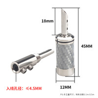 Borne banane en Fiber de carbone plaquée Rhodium en cuivre pur, amplificateur de haut-parleur Hifi, bornes de prise RCA