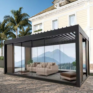 Auvent préfabriqué moderne en aluminium, abri d'auto, verre transparent, toit incliné, véranda, jardin, véranda, kit pour entrepôts et appartements - Product Image 3