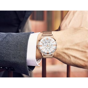 Reloj de Hombre de 42 mm con Esfera Grande, Retro, de Acero Inoxidable, con Malla, Resistente al Agua, Ligero, con Movimiento de Cuarzo - Product Image 6