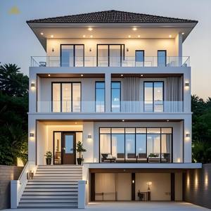 Villa contemporaine moderne de luxe à quatre étages avec toit en tuiles méditerranéennes et balcons en verre, service de rénovation et de conception - Product Image 1