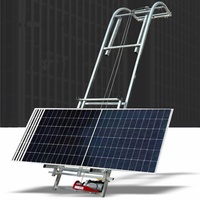 Tam otomatik 220V elektrikli çatı merdiveni kaldırma sistemi çelik halatlı vinç 240KG kapasiteli 12m hareket mesafesi güneş paneli camlı güneş odası için
