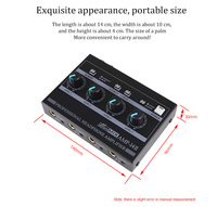 Amplificateur de casque 4 canaux BHA I4II, mixeur stéréo, interface de sortie 3.5/6.35 pour studio d'enregistrement, prix de gros d'usine, OEM
