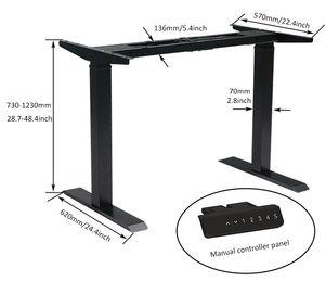 Marco de metal moderno Altura eléctrica ajustable Oficina en casa Pata única <span class=keywords><strong>1motor</strong></span> Escritorio de pie de elevación - Product Image 5