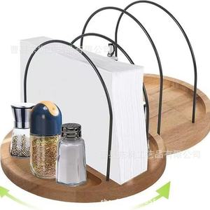 Wooden Condiment Rack With Handle Rotating Storage For Kitchen <b>Spice</b> <b>Jar</b> L Size Multi Purpose Portable - Product Image 2