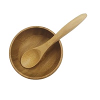 Ensemble de bols à masque facial miniatures en bambou, livraison immédiate, bambou naturel, bol de mélange pour masque DIY, applicateur de maquillage, outils de mélange pour soins de la peau