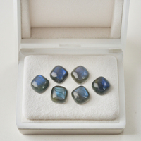 Labradorite de haute qualité, pierre précieuse naturelle de labradorite carrée, cabochon, vendue en vrac, noir, 0,1 cm, pour la fabrication de bijoux