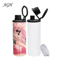 Gobelets de Sublimation Droits et Blancs de 20oz en Acier Inoxydable Isotherme avec Doubles Couvercles à Vis