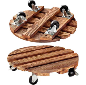 Roulettes carrées robustes à verrouillage pour plateaux à plantes en bois, adaptées au stockage de plantes d'intérieur/extérieur et de pots de fleurs lourds. - Product Image 6