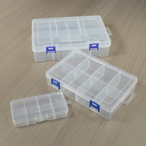 Transparent Plastic Storage <b>Box</b> 8 Compartment <b>With</b> <b>Lid</b> For Jewelry Hardware Desktop Organizer - Product Image 1